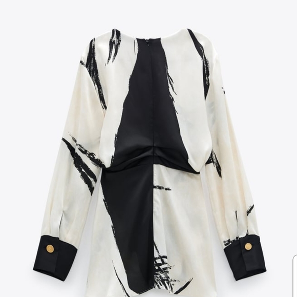 ZARA Printed Blouse with Knot - Picture 6 of 6